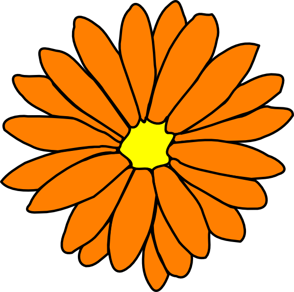 600x596 Orange Flower Clip Art