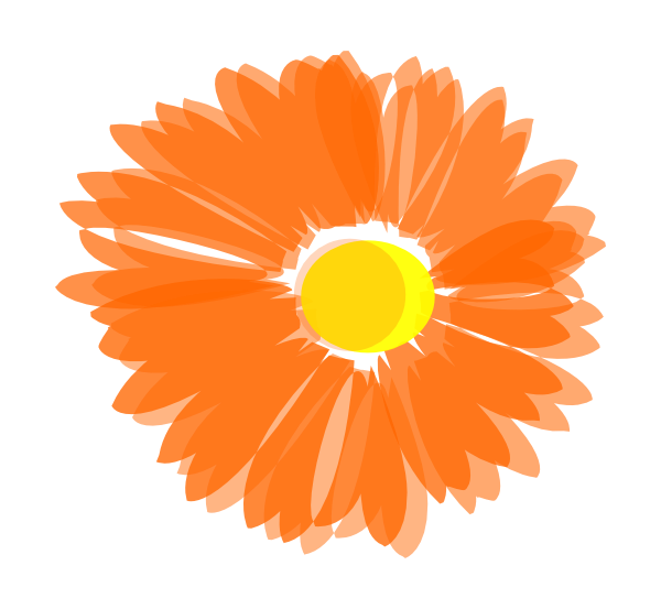 600x553 Blurry Orange Flower Clip Art