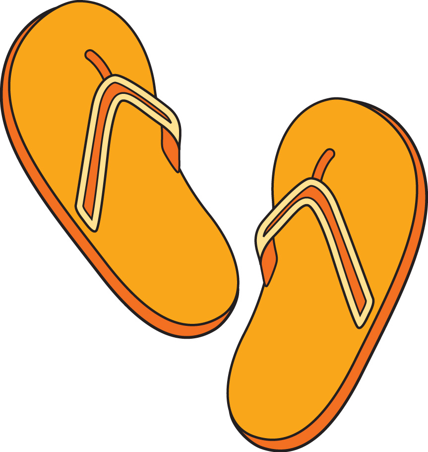 863x910 Orange Clipart Flip Flops