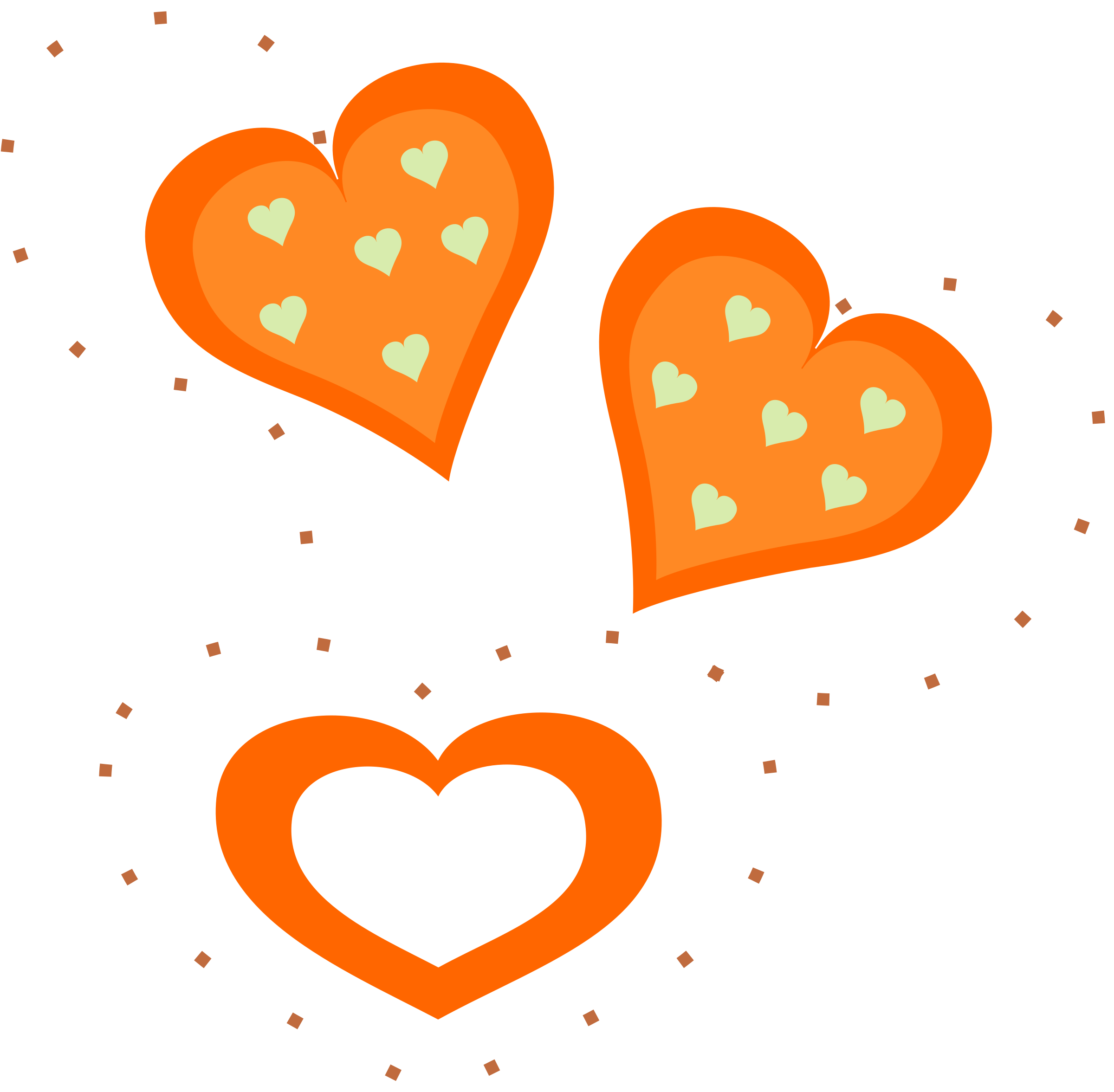 2400x2353 Orange Clipart Heart