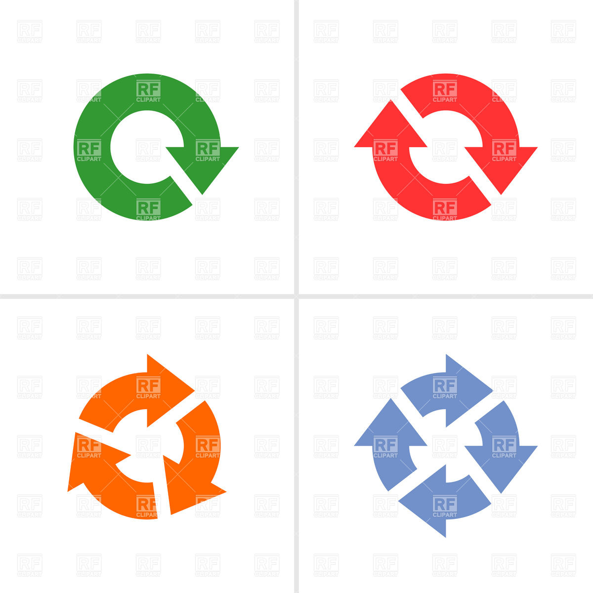 1200x1200 Simple Color Rotation Arrows Royalty Free Vector Clip Art Image