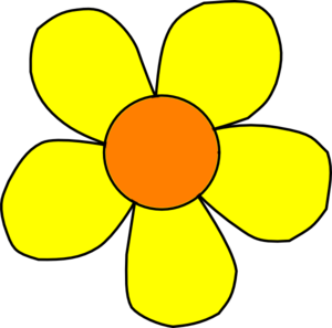 300x297 Orange And Yellow Flower Nonshaded Clip Art