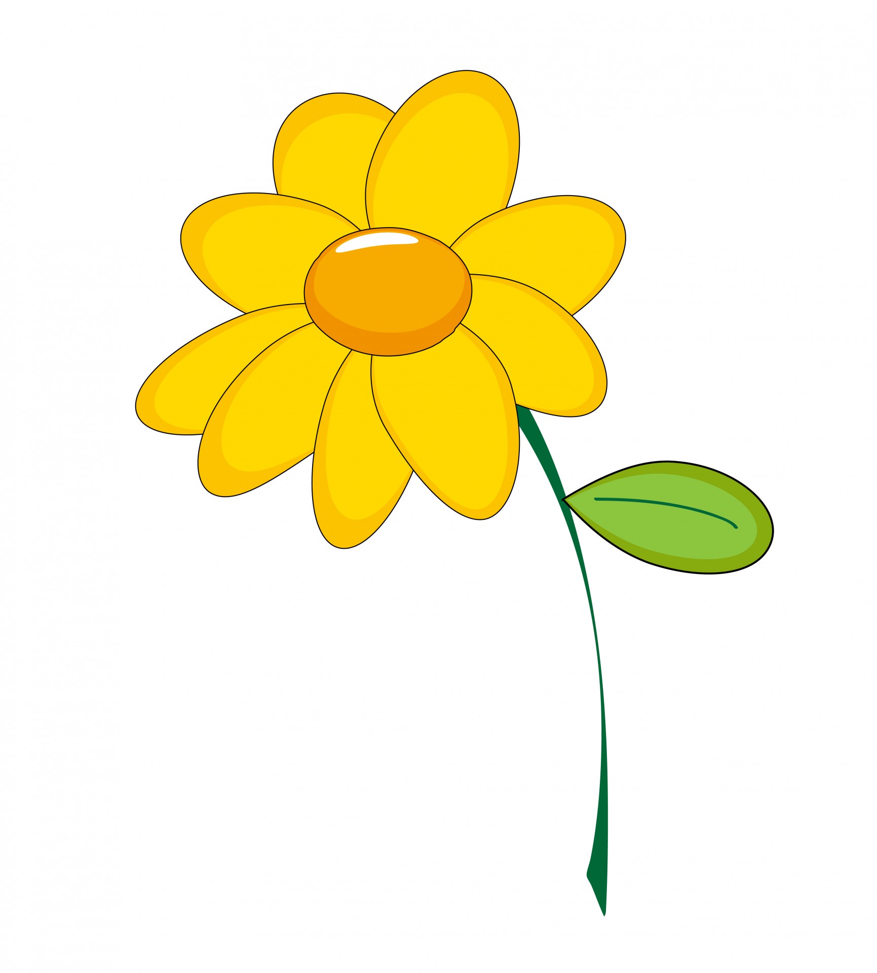 1731x1920 Yellow Flower Clipart Free Stock Photo