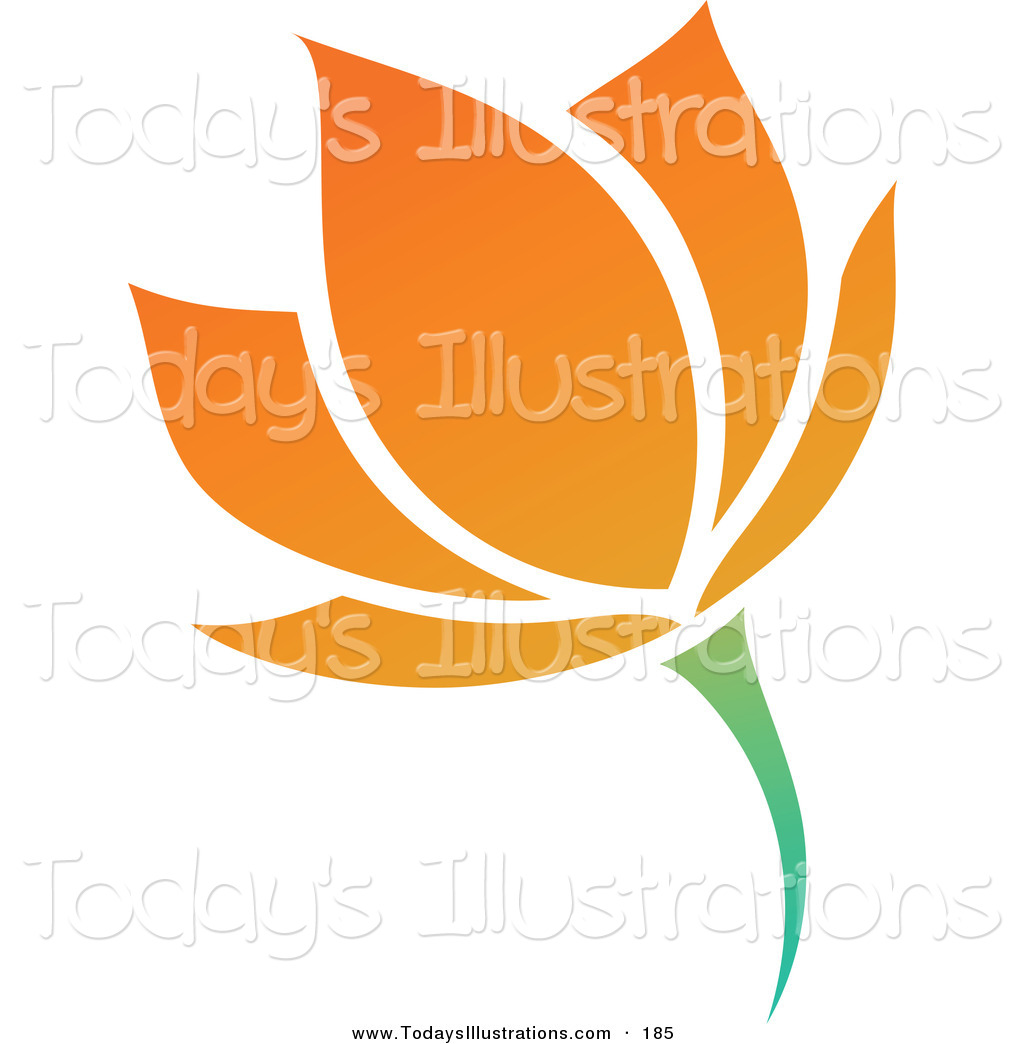 1024x1044 Clipart Of A Blooming Orange Flower Logo Icon By Elena