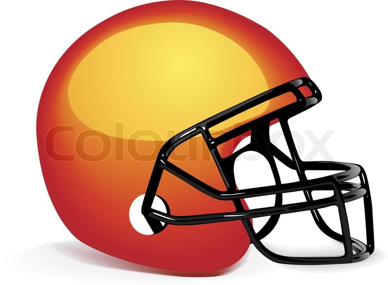 800x589 Vector Orange American Football Helmet On White Stock Vector