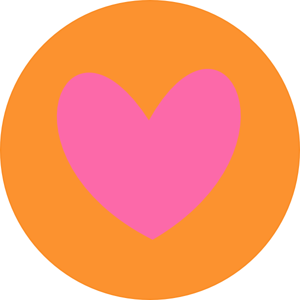 600x600 Heart In Circle Orange Clip Art