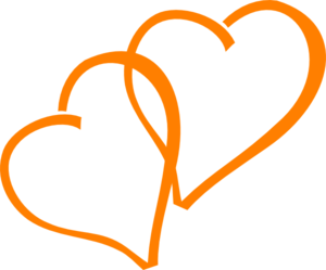 300x249 Orange Hearts Clip Art