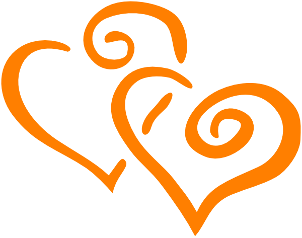 600x473 Orange Intertwined Hearts Clip Art