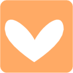 146x146 Orange And White Heart Square Clip Art