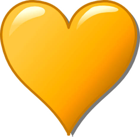 472x460 Romantic Clipart Orange Heart