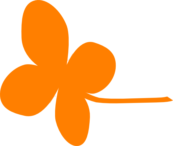 600x509 Orange 4 Leaf Clip Art