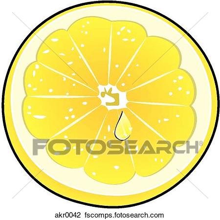 450x450 Clip Art Of Lemon Slice Akr0042