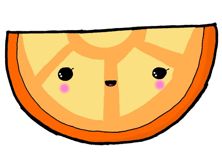 720x542 Kawaii Cute Orange Slice Yummy
