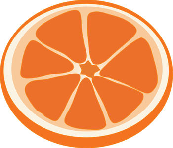 350x300 Clip Art Illustration Of A Slice Of Orange