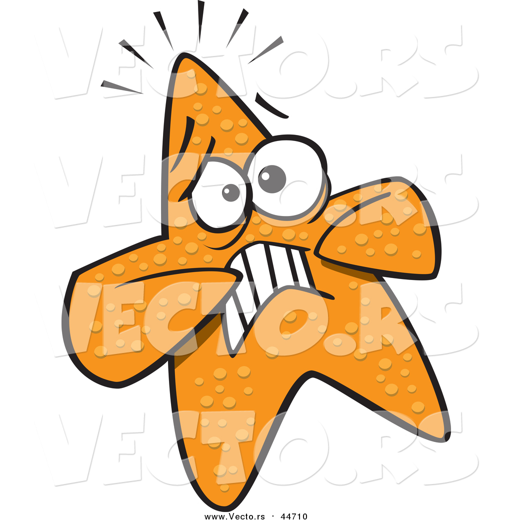 1024x1044 Vector Of An Orange Starfish Looking Scared By Toonaday
