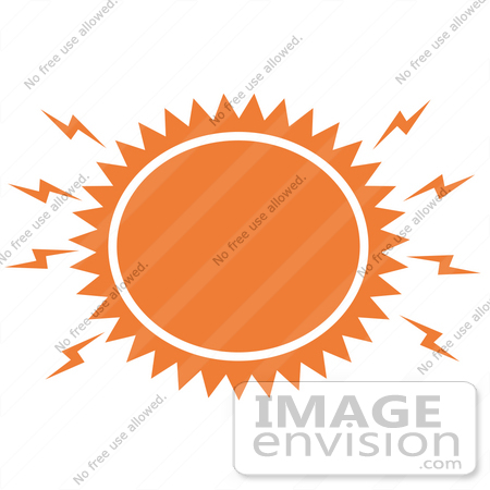 450x450 Royalty Free Cartoon Clip Art Of A Blazing Hot Orange Sun
