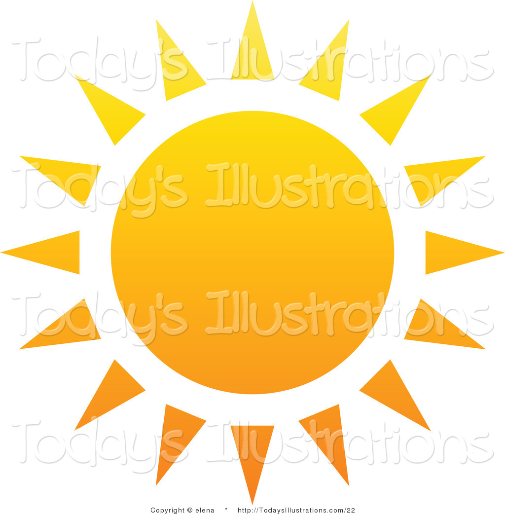 1024x1044 Vector Clipart Of A Hot Summer Sun With Yellow And Orange Triangle