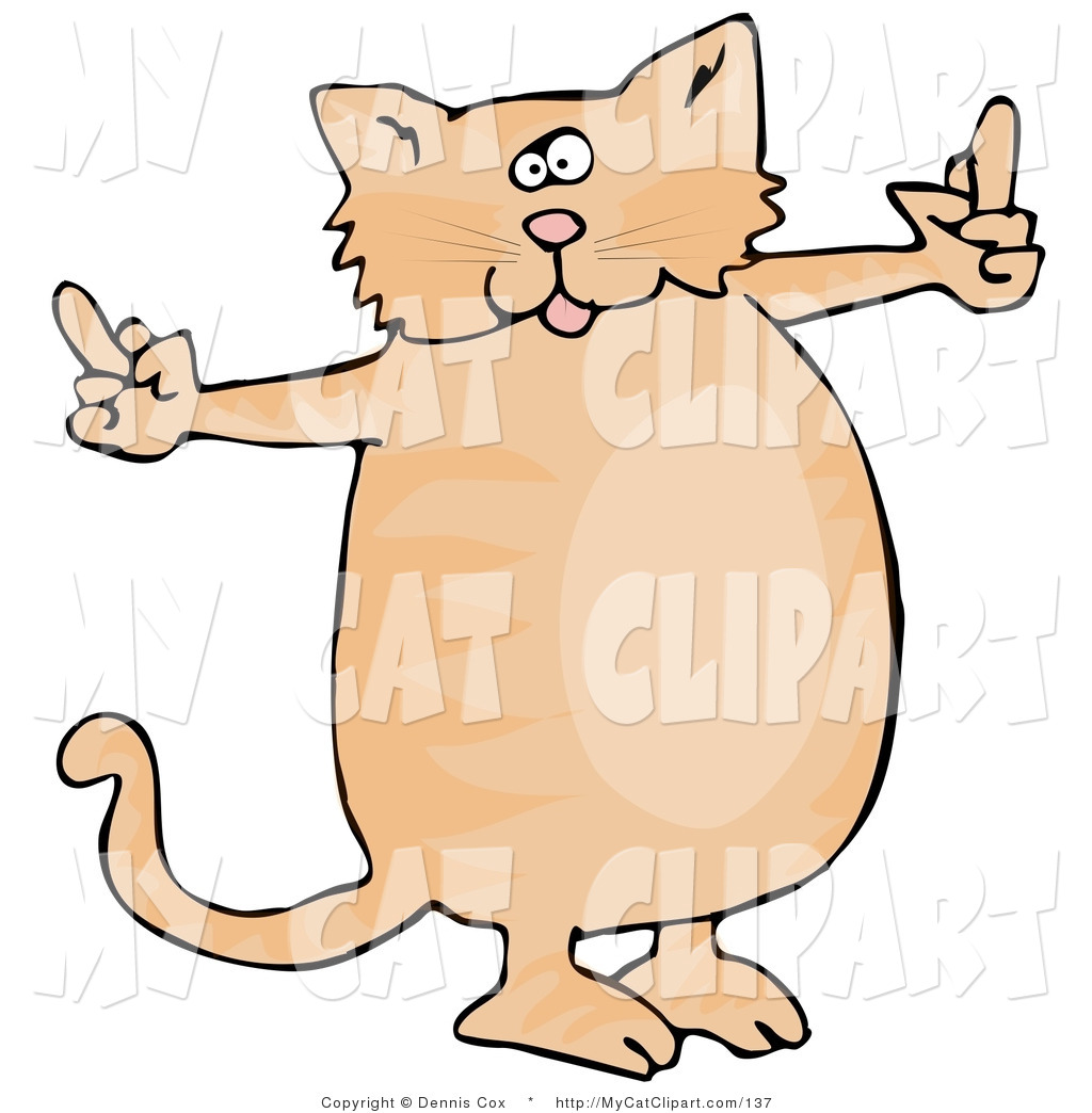 1024x1044 Clip Art Of A Spoiled Fat Orange Tabby Cat Using Both Front Paws