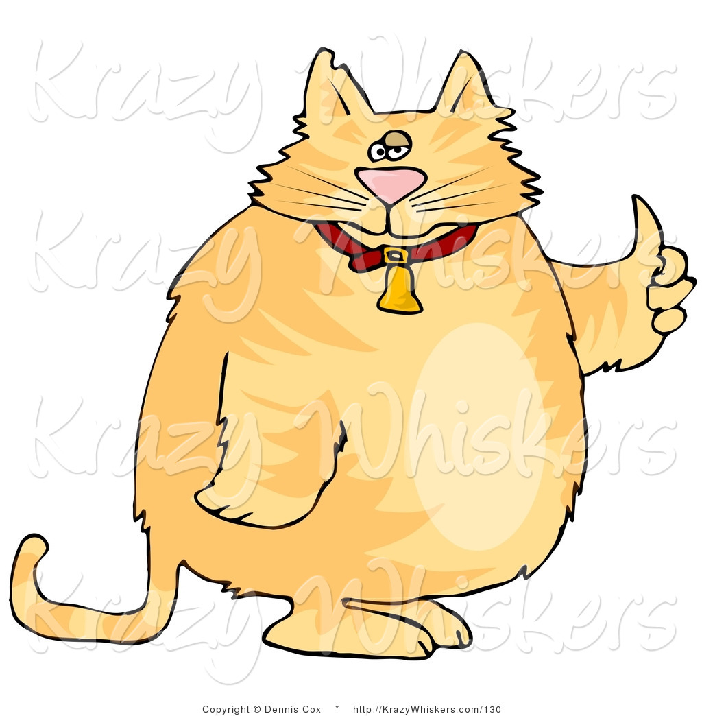 1024x1044 Critter Clipart Of A Chubby Orange Tabby In A Bell Collar Giving
