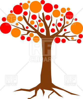 333x400 Cartoon Red And Orange Tree