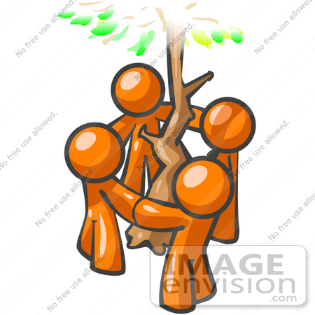 450x450 Clip Art Graphic Of Orange Guy Characters Holding Hands