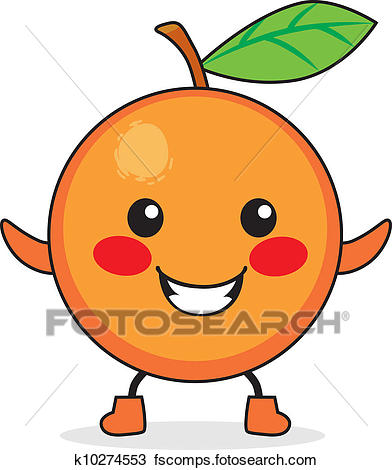 392x470 Clipart Of Orange Fruit Cartoon K10274553