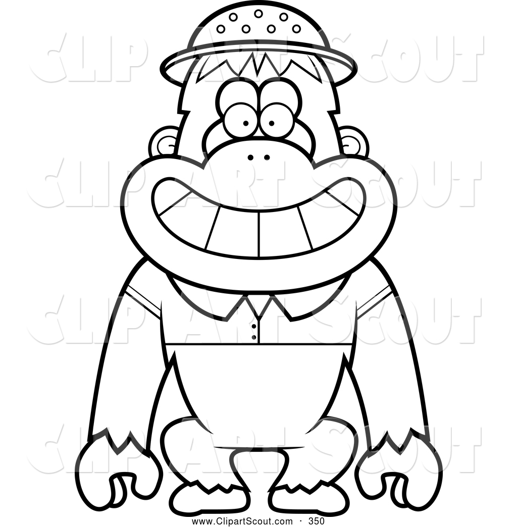 1024x1044 Cute Monkey Clip Art Black And White Clipart Panda