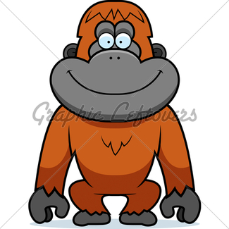 325x325 Cartoon Orangutan Waving Gl Stock Images