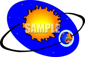 350x235 Earth Orbiting Sun Clipart