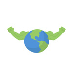 150x150 Glossy Globe Icon With Communication Orbits Royalty Free Vector