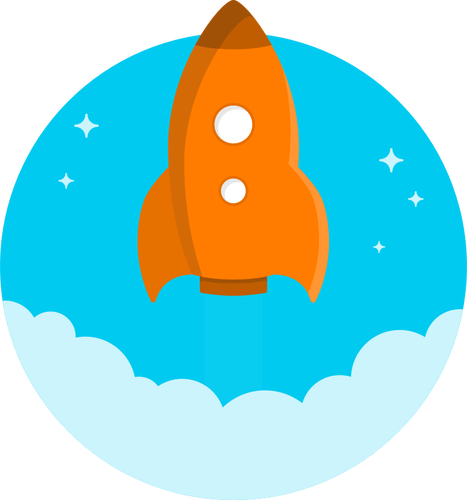 467x500 Cartoon Orange Rocket Flying Up Vector Drawing Public Domain Vectors