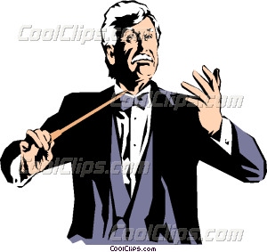 300x283 Conductor Leading Orchestra Vector Clip Art
