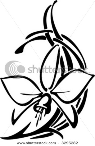 306x470 Orchid Outline Clip Art