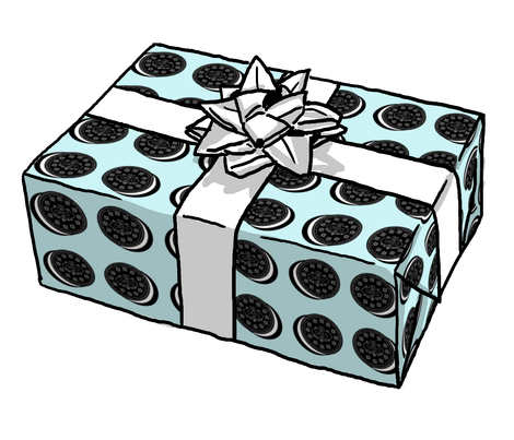 470x403 Oreo Cookies On Light Blue Fabric