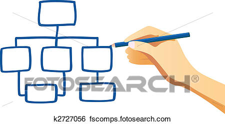 450x248 Clip Art Of Hand Drawing An Organization Chart K2727056