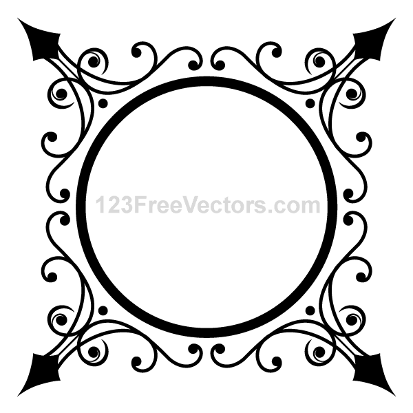 600x600 Vintage Gold Ornaments Frame Free Vector 123freevectors