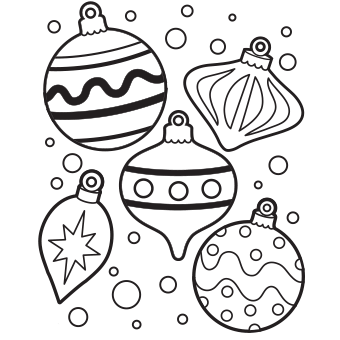 340x340 Christmas Ornament Coloring Pages Happy Holidays!