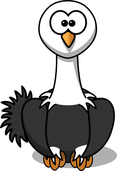 408x597 Ostrich With Black Feathers Clip Art