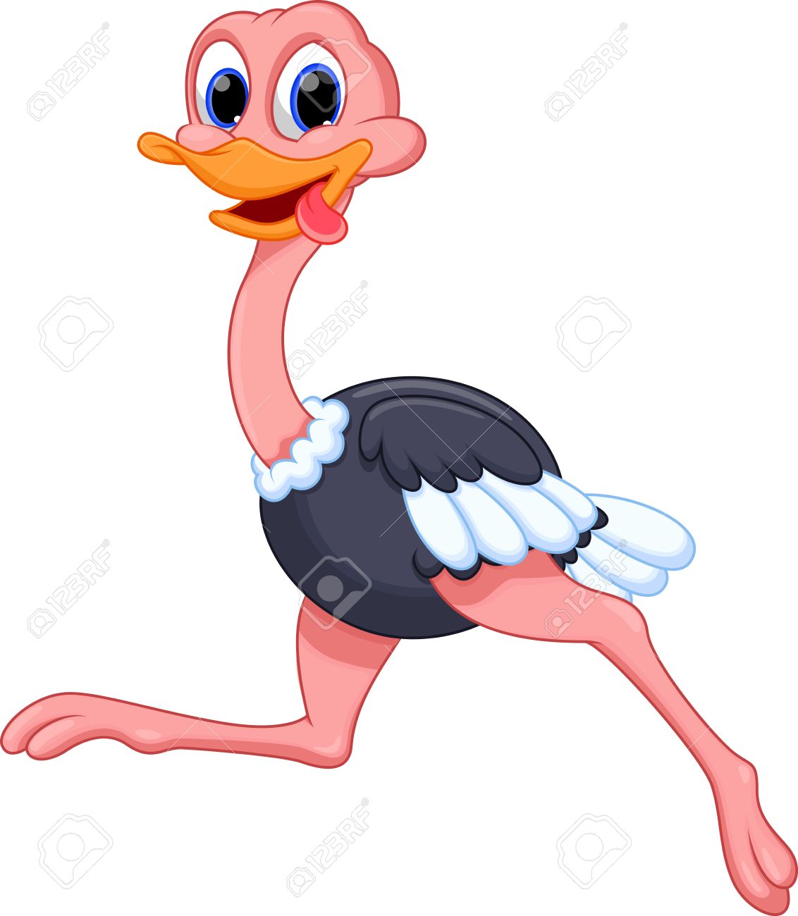 1132x1300 Funny Ostrich Running Cartoon Royalty Free Cliparts, Vectors,