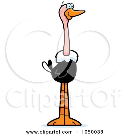 450x470 Cartoon Of A Scared Ostrich Mascot
