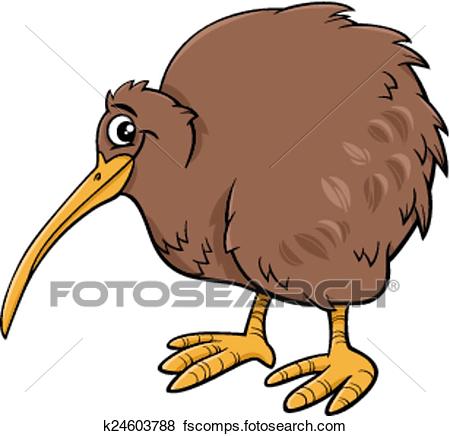 450x436 Clip Art Of Kiwi Bird Cartoon Illustartion K24603788