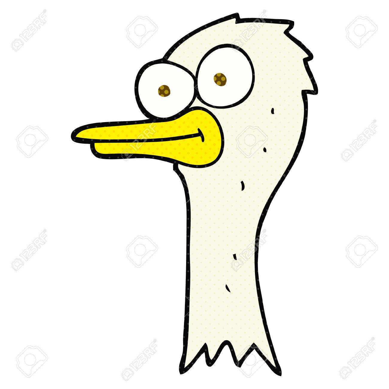 1300x1300 Freehand Drawn Cartoon Ostrich Head Royalty Free Cliparts, Vectors