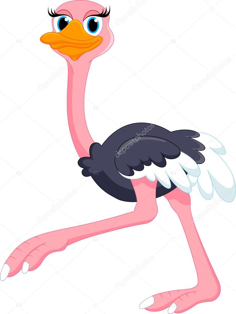 770x1024 Ostrich Cartoon Stock Vector Irwanjos2
