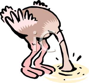 300x280 Art Image An Ostrich With Its Head Buried In The Sand