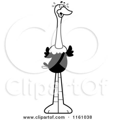 450x470 Cartoon Of A Scared Ostrich Mascot