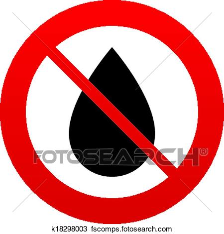 450x470 Clipart Of No Water Drop Sign Icon. Tear Symbol. K18298003