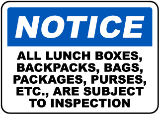 320x230 Security Checkpoint Signs For Your Facility