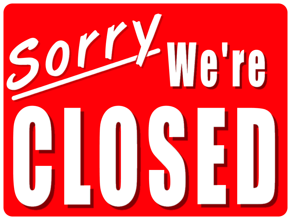 1001x756 Office Closed Signs