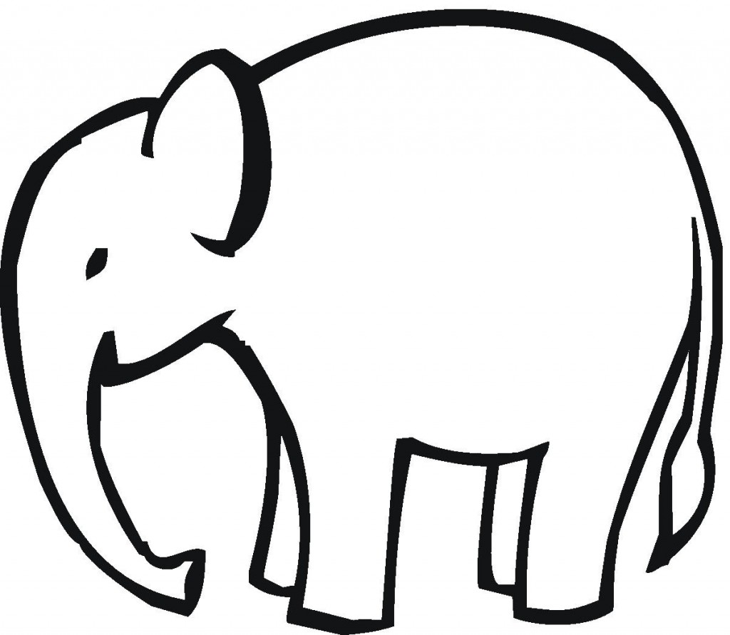 1024x891 Elephant Outline