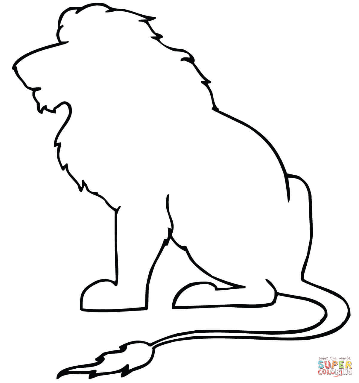 1200x1280 Sitting Lion Outline Coloring Page Free Printable Coloring Pages